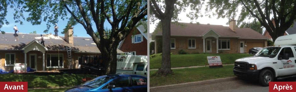 Chantier résidentiel avant la réfection de la toiture